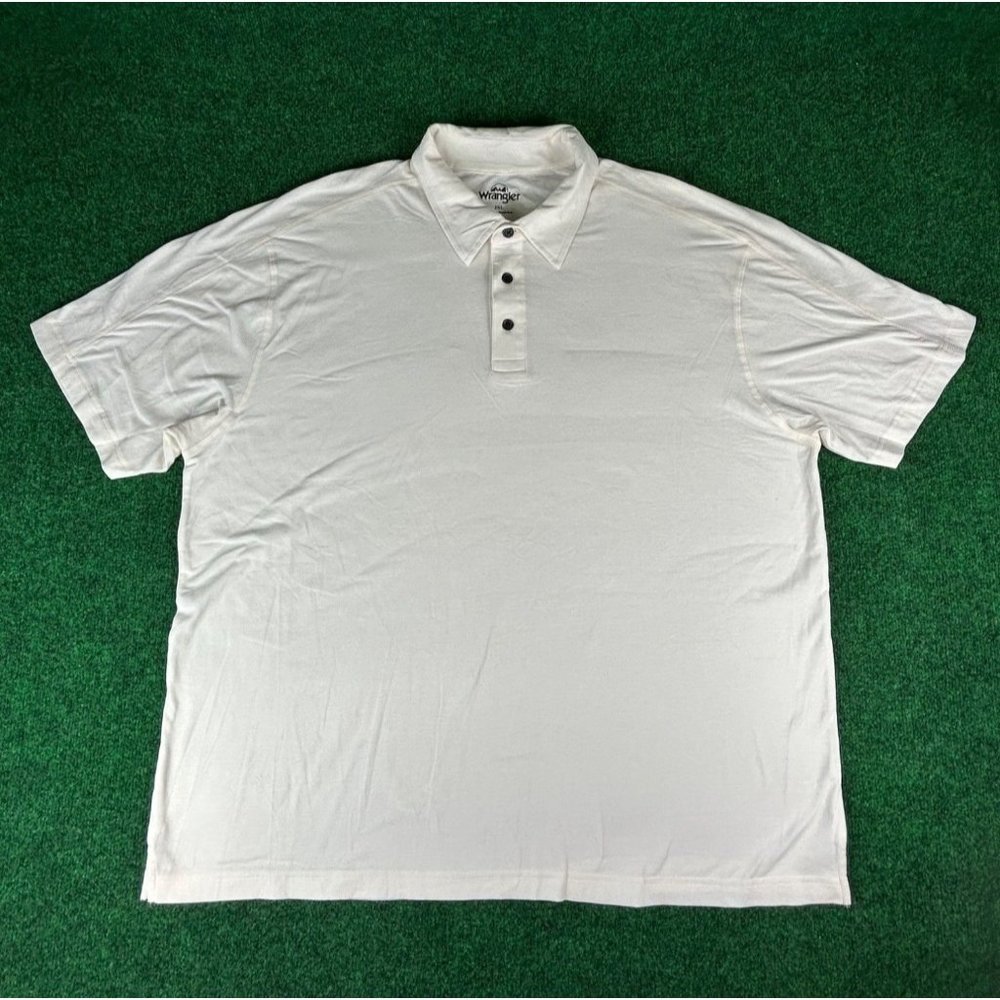 Wrangler White 3 Button Collared Polo Shirt Mens Size‎ 2XL